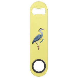 Great blue heron cartoon illustration 