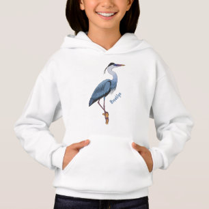 Great blue heron cartoon illustration