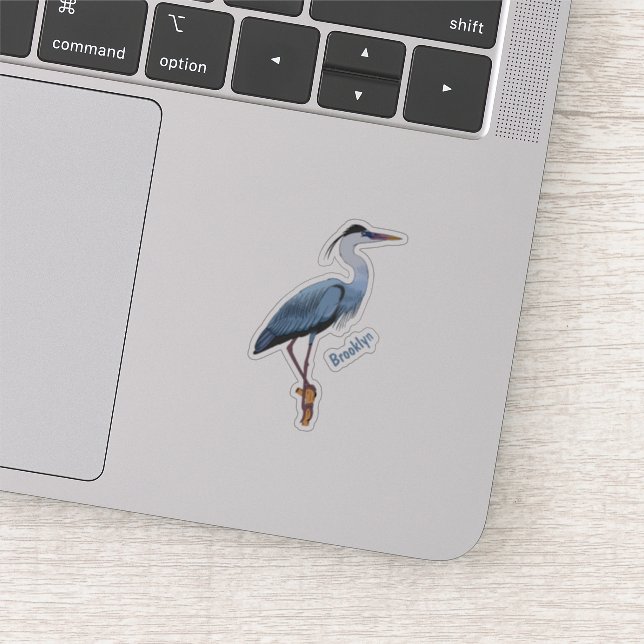 Great blue heron cartoon illustration (Detail)