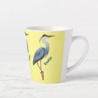Great blue heron cartoon illustration