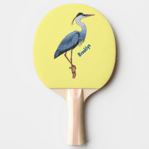 Great blue heron cartoon illustration ping pong paddle