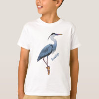 Great blue heron cartoon illustration