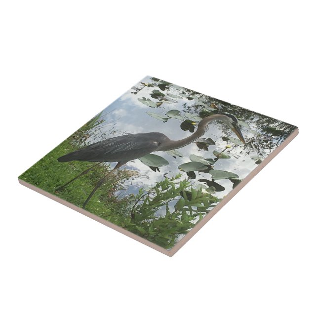 Great Blue Heron Ceramic Tile (Side)