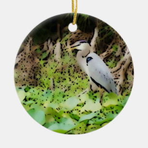 Great Blue Heron Ceramic Tree Decoration