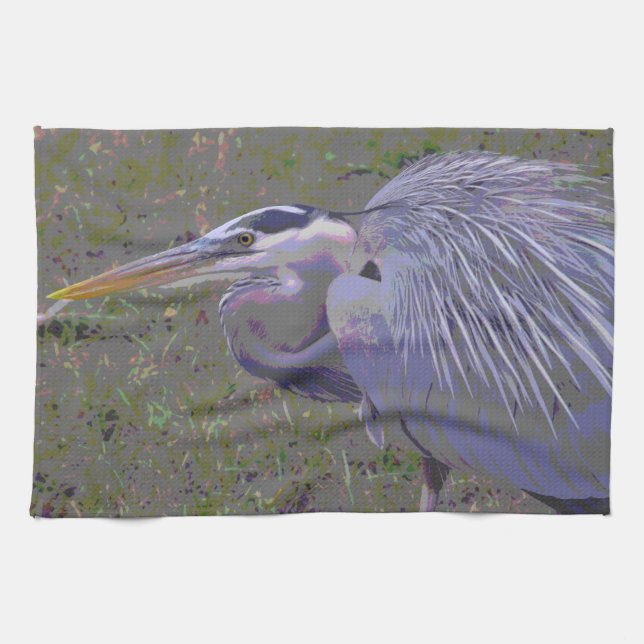 Great Blue Heron Challenge Tea Towel (Horizontal)