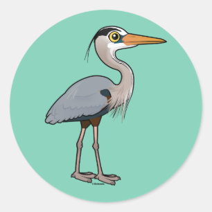 Great Blue Heron Classic Round Sticker