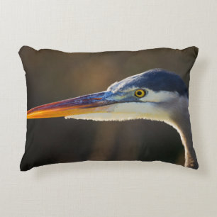 Great Blue Heron, close up portrait Decorative Cushion