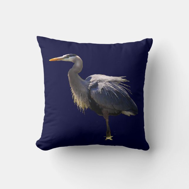 Great Blue Heron Cushion (Front)