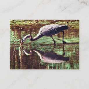 Great Blue Heron Fishing ATC Business Card