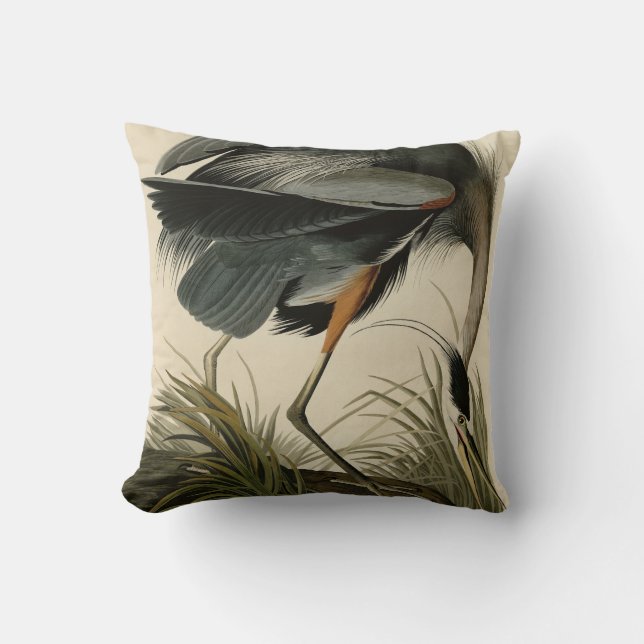 Great Blue Heron from Audubon's Birds of America Cushion (Front)
