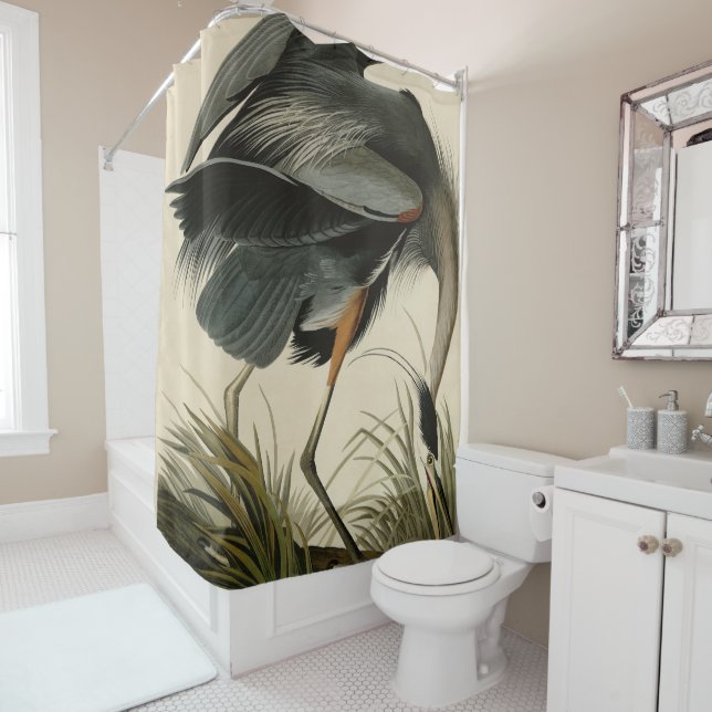 Great Blue Heron from Audubon's Birds of America Shower Curtain (In Situ)
