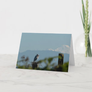 Great Blue Heron Happy Holiday Card
