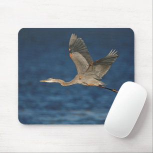 Great Blue Heron in Flight Mouse Pad
