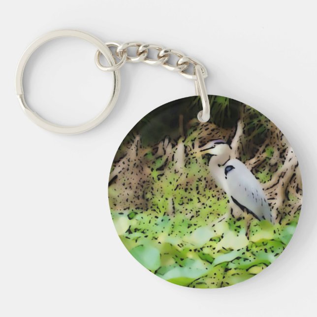 Great Blue Heron Key Ring (Front)