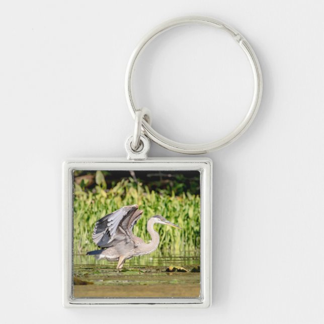 Great Blue Heron Key Ring (Front)