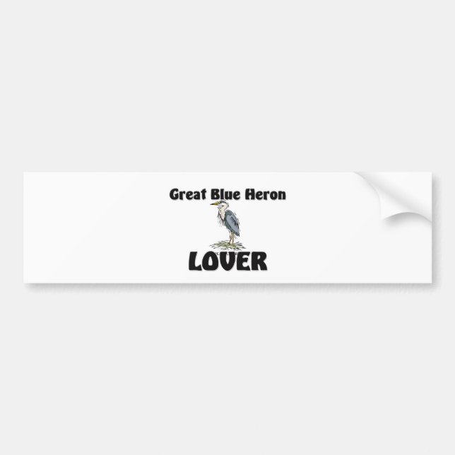 Great Blue Heron Lover Bumper Sticker (Front)