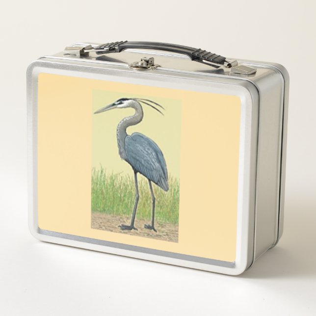 Great Blue Heron Metal Lunch Box (Front)
