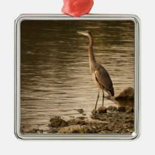 Great Blue Heron Metal Tree Decoration