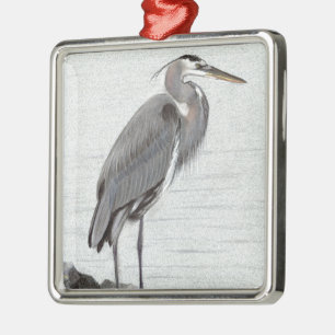 Great Blue Heron Metal Tree Decoration
