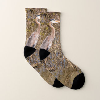Great Blue Heron on a limb Socks