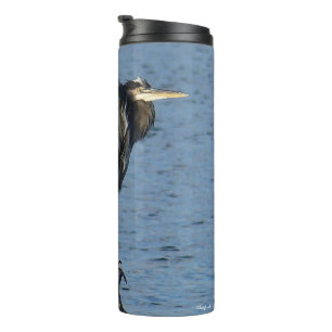 Great Blue Heron on Tree Limb Thermal Tumbler