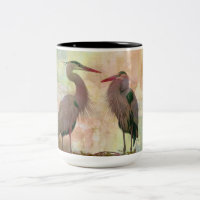 Great Blue Heron Pair Digital Art Coffee Mug
