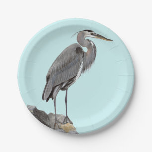 Great Blue Heron Paper Plate