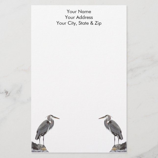 Great Blue Heron Stationery (Front)