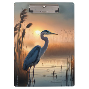 Great Blue Heron Sunrise Clipboard
