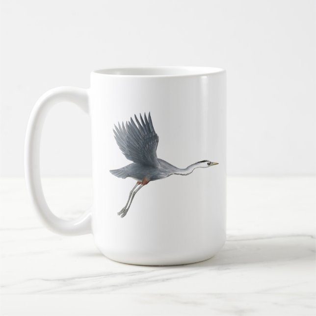Great Blue Heron Taking Off Mug (Left)