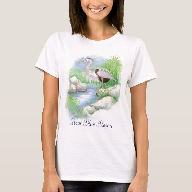 Great Blue Heron Totem T-Shirt (Front)