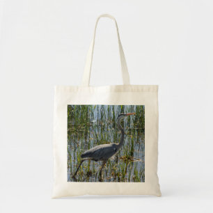 Great Blue Heron Wading Marsh Photo Tote Bag