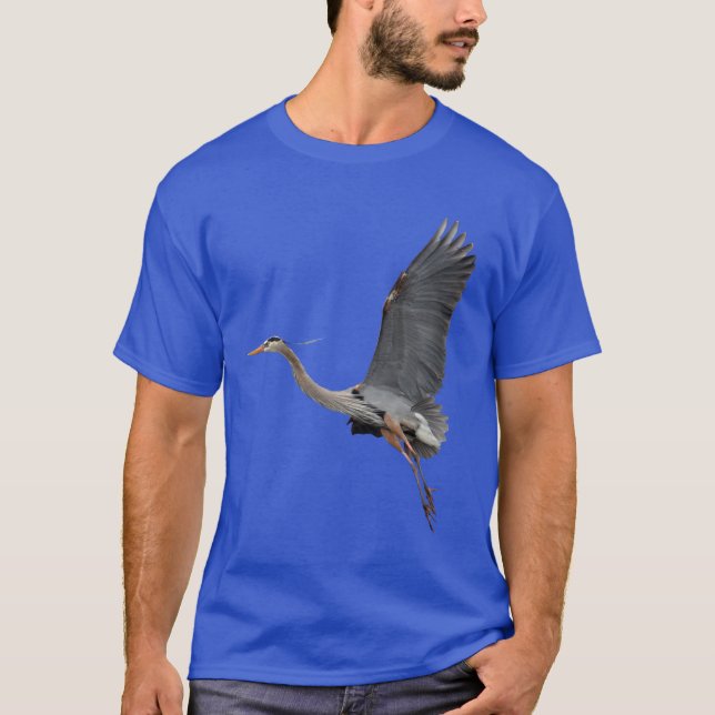 GREAT BLUE HERON Wildlife T-Shirt (Front)