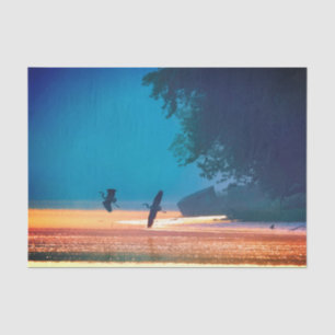 Great Blue Herons Take Flight -Blue Tissue Paper