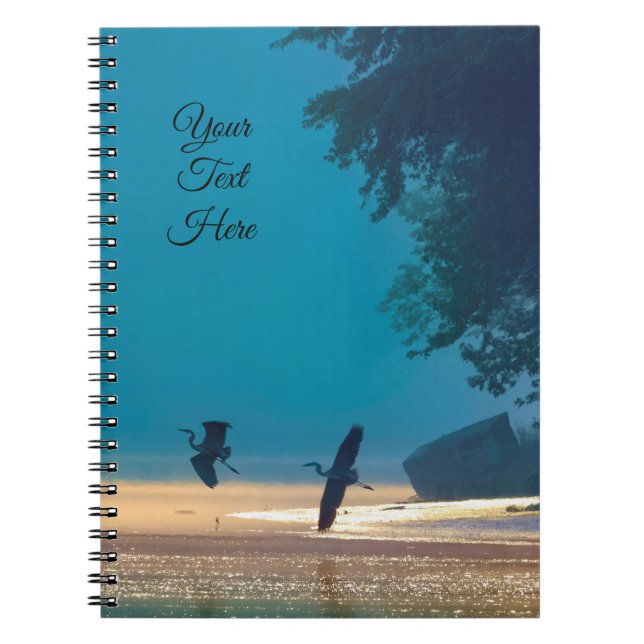 Great Blue Herons take flight over CT River Notebook (Front)