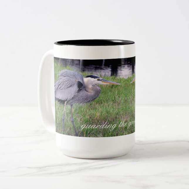 Great Blue Heron's Territory Two-Tone Coffee Mug (Front Left)