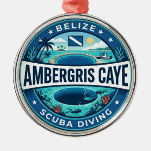 Great Blue Hole Belise Metal Tree Decoration