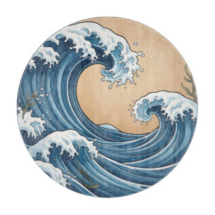 Great Blue Ocean Waves Japanese Style Cutting Board