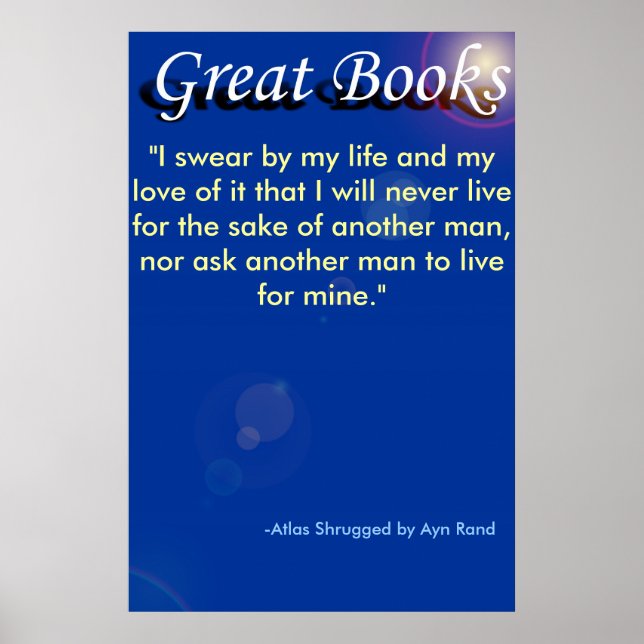 great books, "I swear by my life and my l... Poster (Front)