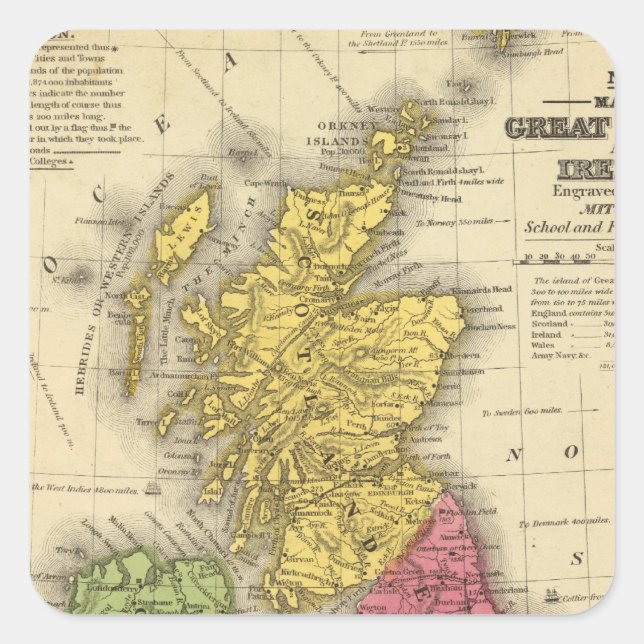 Great Britain and Ireland Square Sticker (Front)