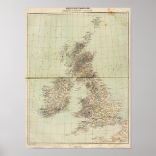 Great Britain Atlas Map Poster