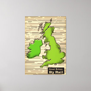 Great Britain By Rail travel poster Canvas Print