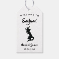 Great Britain England Wedding Welcome Bag Tag, Map
