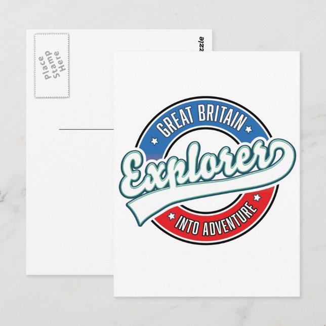 Great Britain Explorer into adventure logo Postcard (Front/Back)