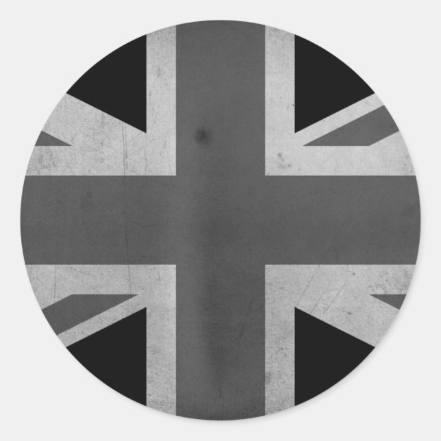 Great Britain Flag BW Classic Round Sticker (Front)