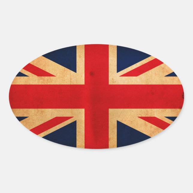Great Britain Flag Oval Sticker (Front)