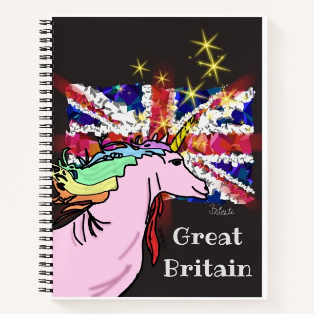 Great Britain flag unicorn journal (Front)