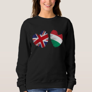Great Britain Hungary Heart UK Flag Hungarian Flag Sweatshirt