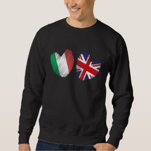 Great Britain Italy Heart UK Flag Italian Flag Gru Sweatshirt