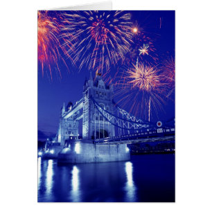 Great Britain, London. Fireworks over the Tower